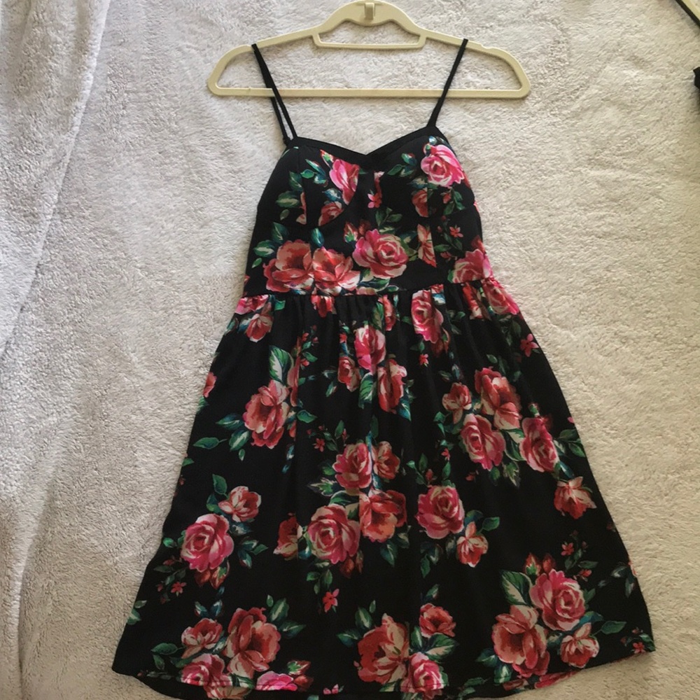 Black floral dress